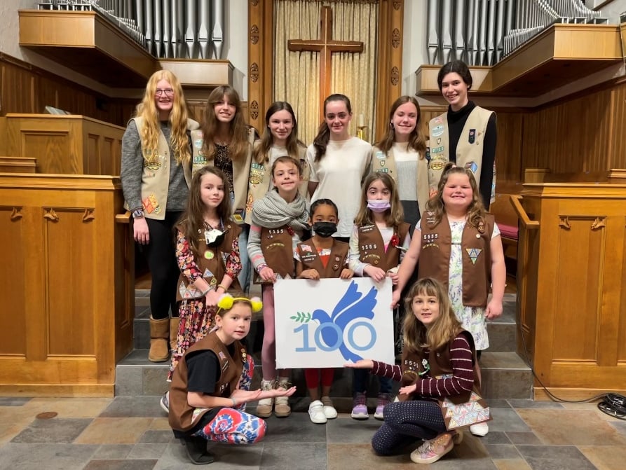 Girl Scouts Receive Anniversary Patches